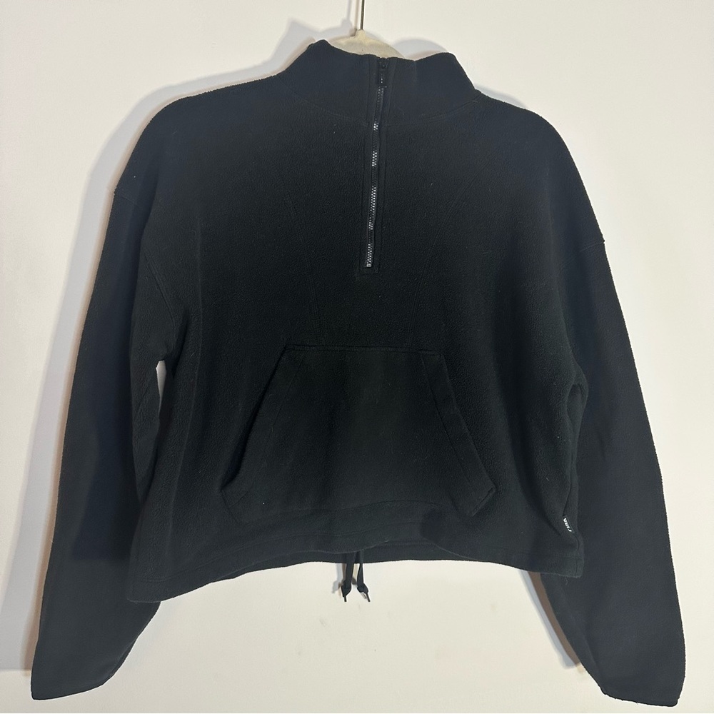PINK Victoria’s Secret Black Fleece Half Zip Pullover Hoodie M